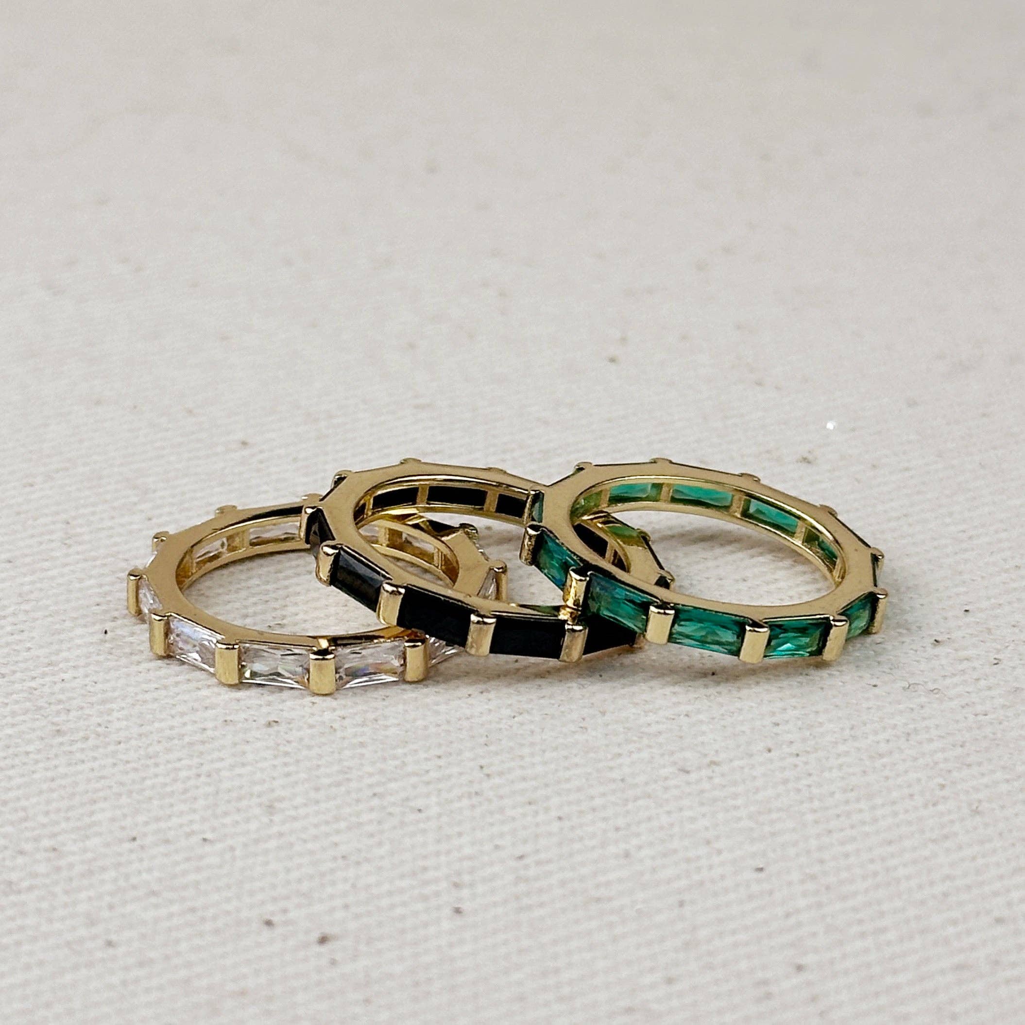 GoldFi - 18k Gold Filled Baguette CZ Band Ring