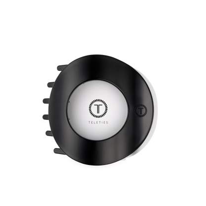 TELETIES - Jet Black | Large | Flat Circle Hair Clip