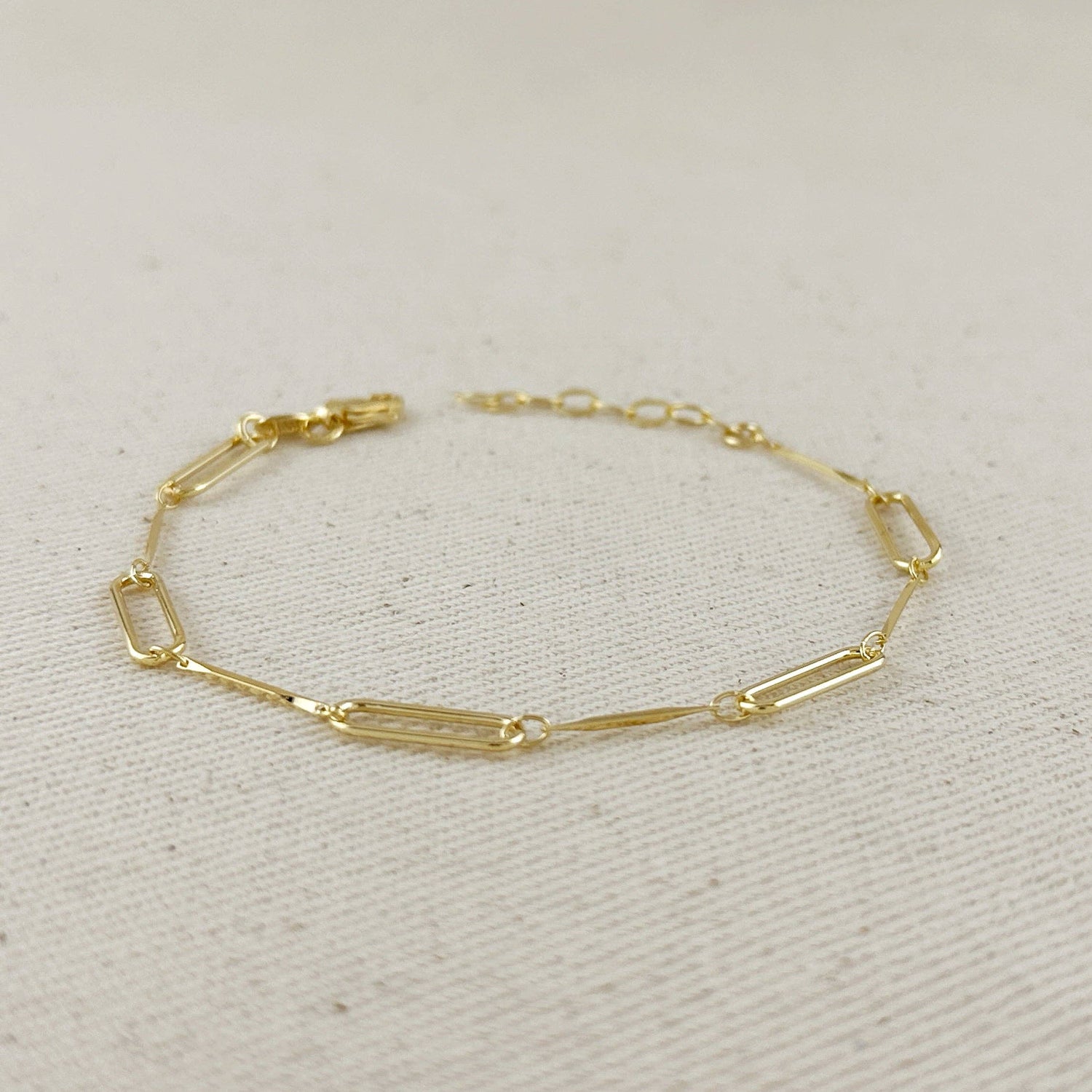GoldFi - 18k Gold Filled Paperclip &amp; Straw Bracelet