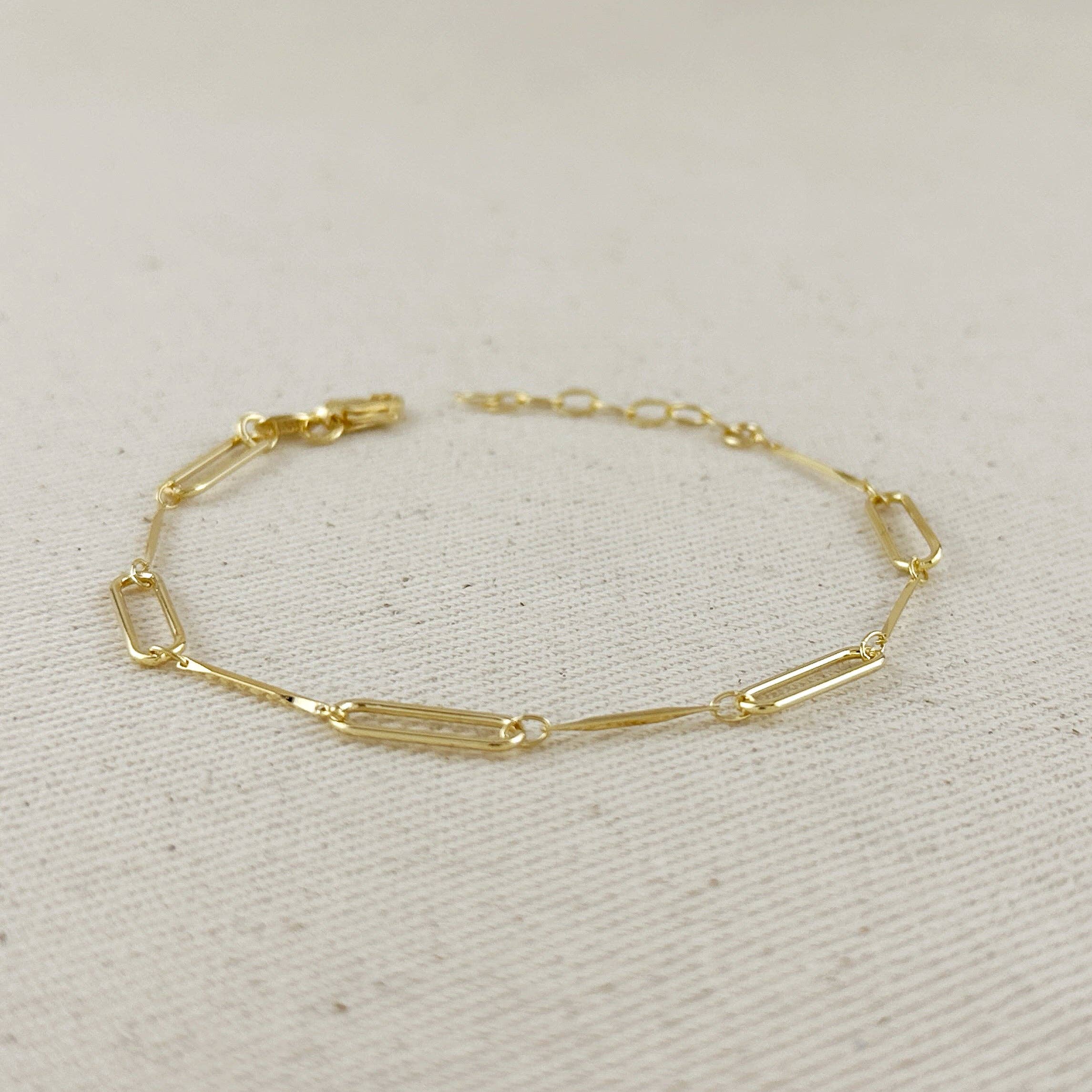 GoldFi - 18k Gold Filled Paperclip &amp; Straw Bracelet