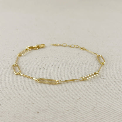 GoldFi - 18k Gold Filled Paperclip &amp; Straw Bracelet