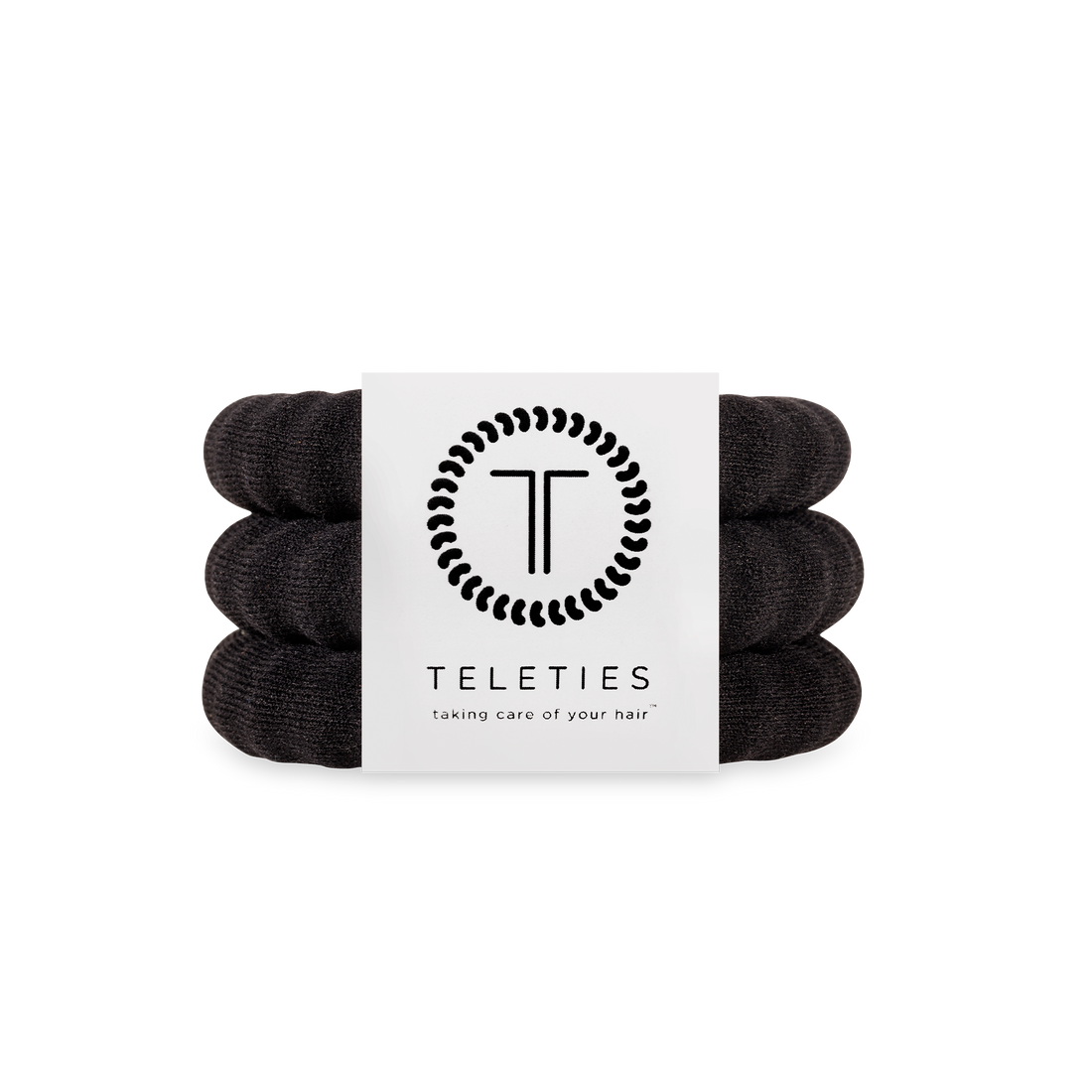 TELETIES - Nylon Hair Ties | Large | Jet Black