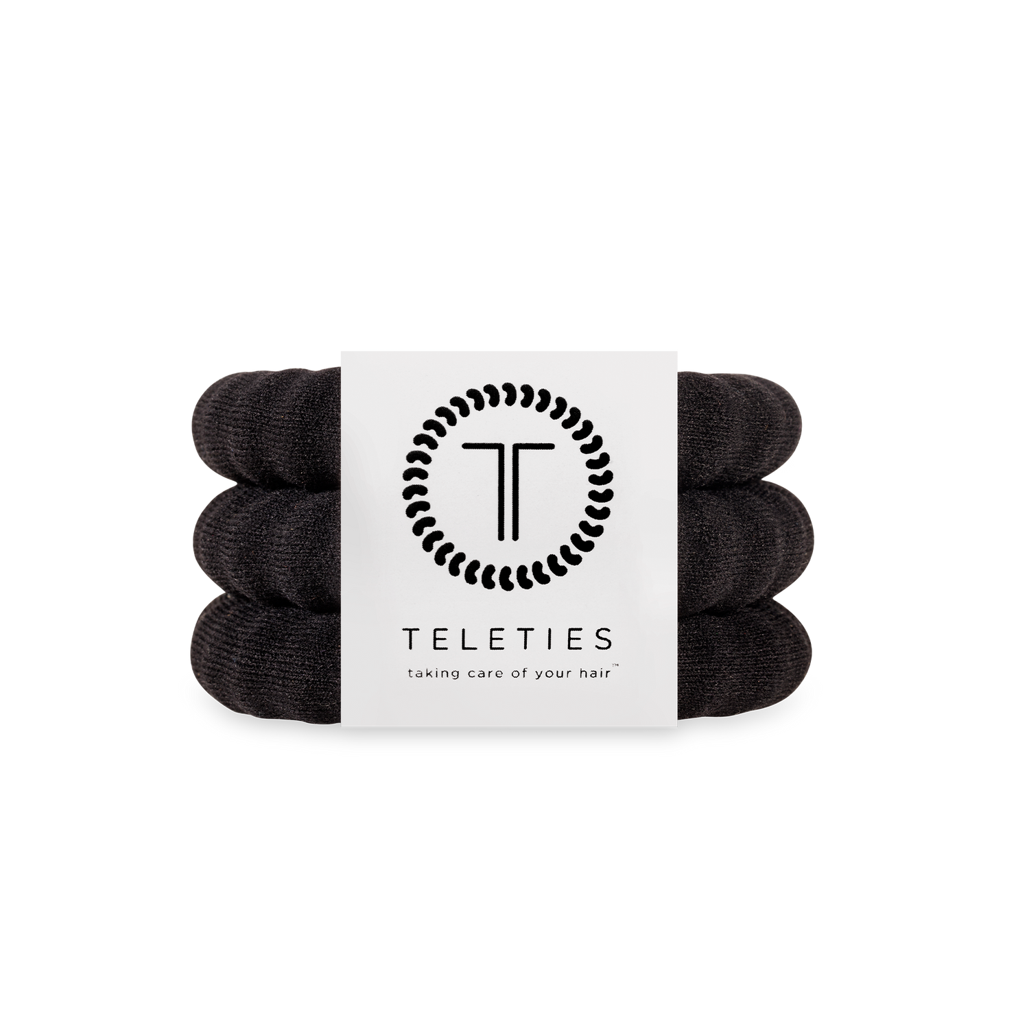 TELETIES - Nylon Hair Ties | Large | Jet Black