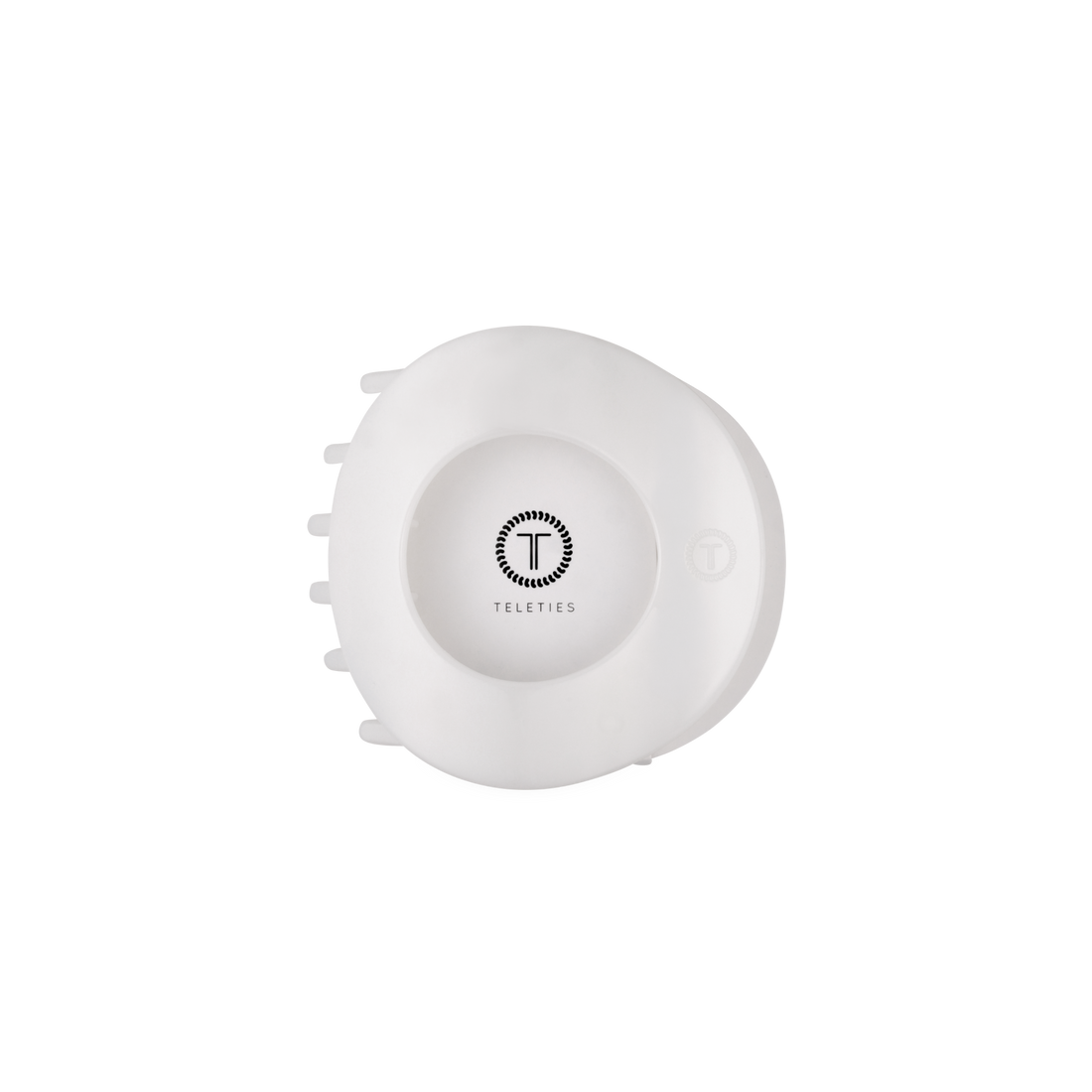 TELETIES - Coconut White | Medium | Flat Circle Hair Clip