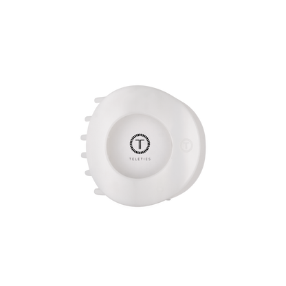 TELETIES - Coconut White | Medium | Flat Circle Hair Clip