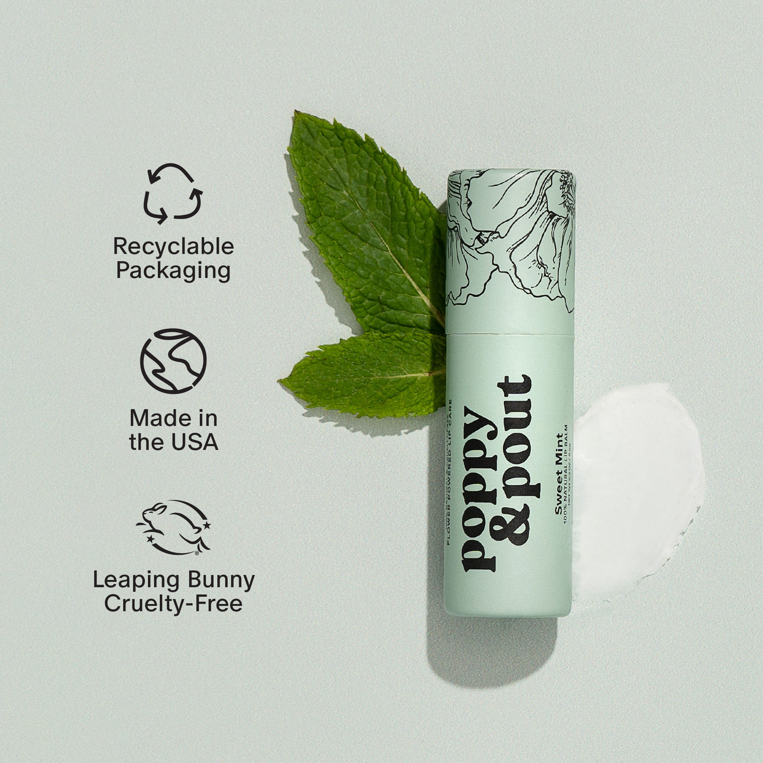 Poppy &amp; Pout - Lip Balm, Sweet Mint
