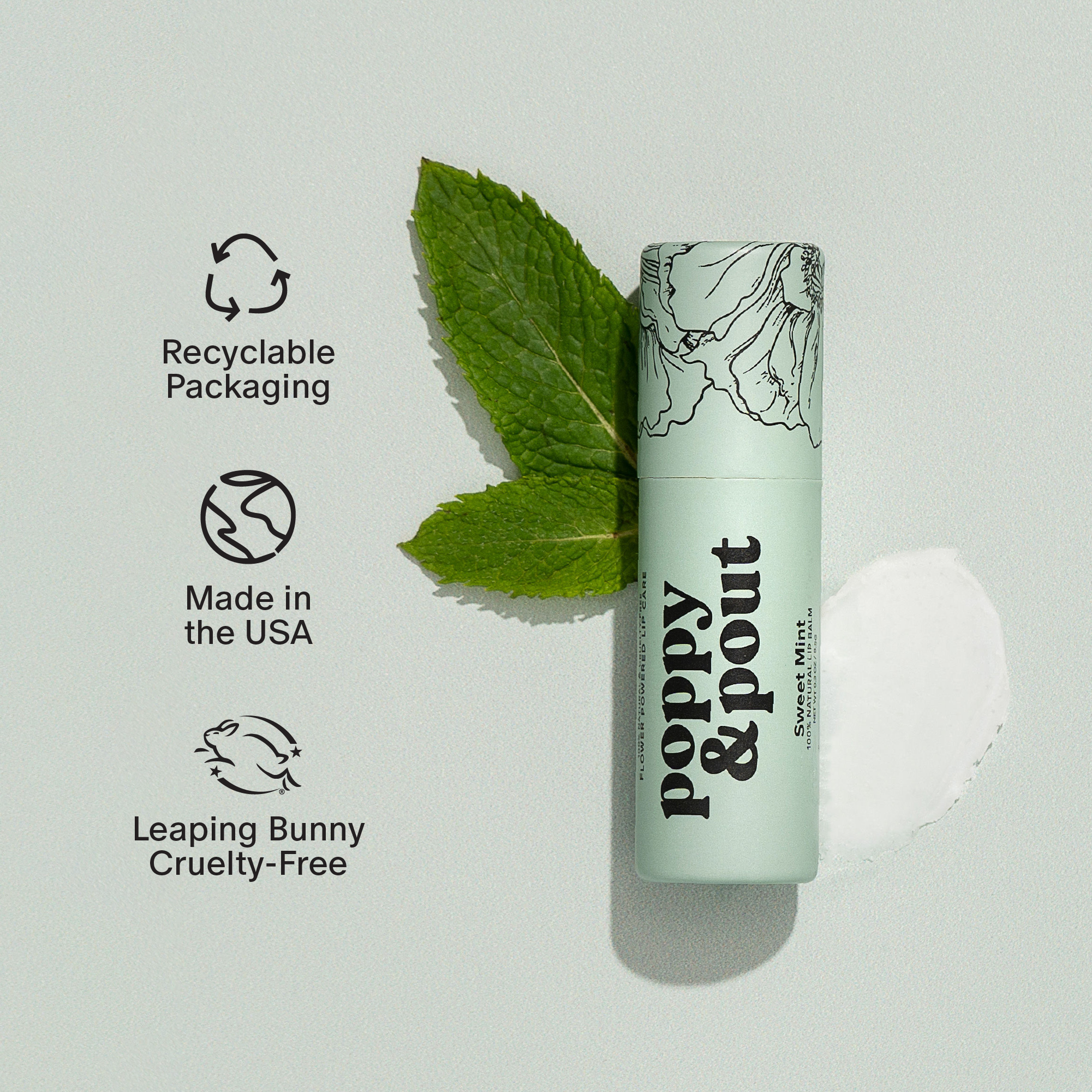 Poppy &amp; Pout - Lip Balm, Sweet Mint