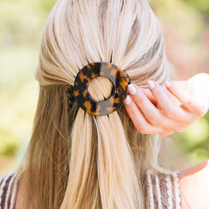 TELETIES - Tortoise | Medium | Flat Circle Hair Clip