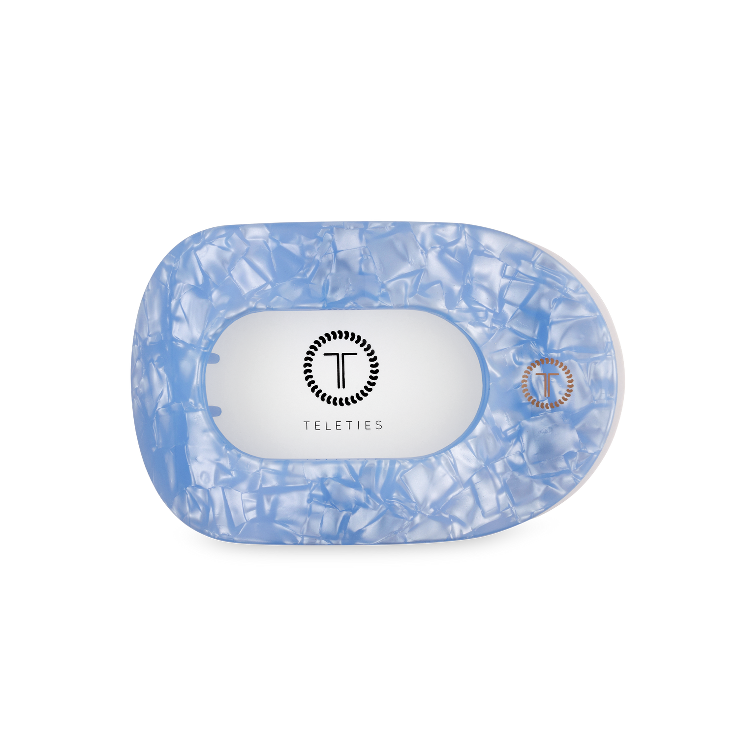 TELETIES - Flat Round Hair Clip | Medium | Blue Lagoon