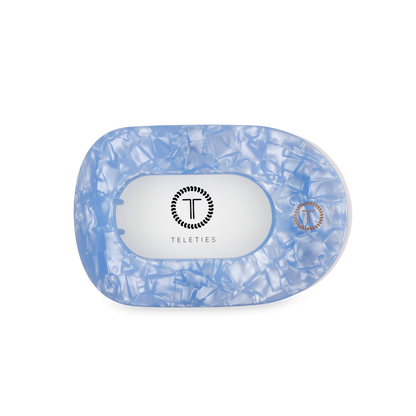 TELETIES - Flat Round Hair Clip | Medium | Blue Lagoon