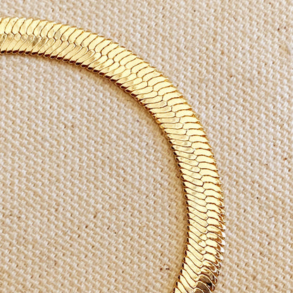 GoldFi - 18k Gold Filled 6mm Herringbone Bracelet
