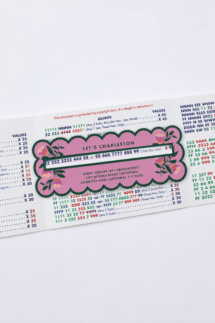 Girl Tribe Co - Mahjong Line Finder Tool for Standard and Large Size NMJL Cards - Pink