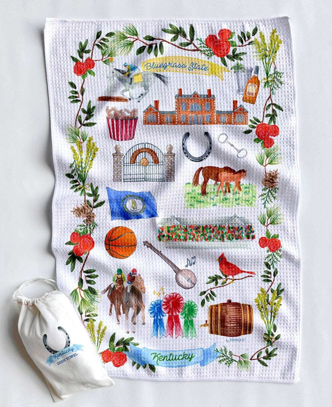 Kentucky Icons Waffle Towel