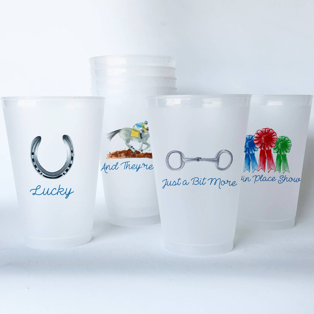 Dishique - Equestrian Shatterproof 20 oz Plastic Cups; set of 8