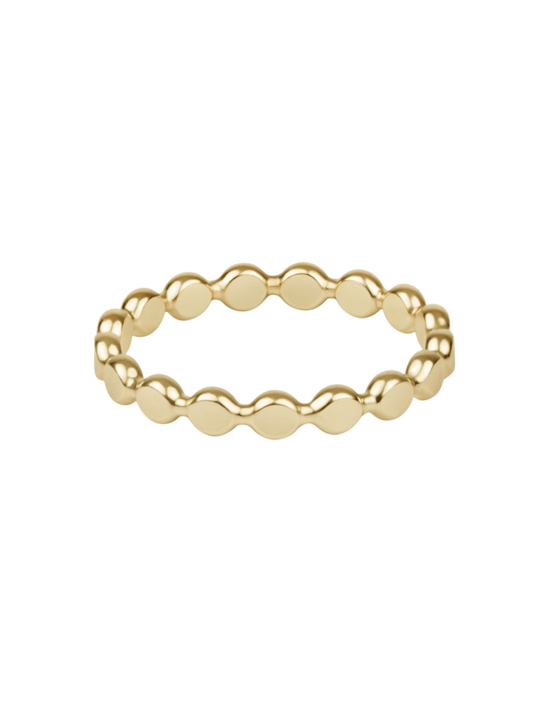 Gold 2.5mm Beaded Disc Ring