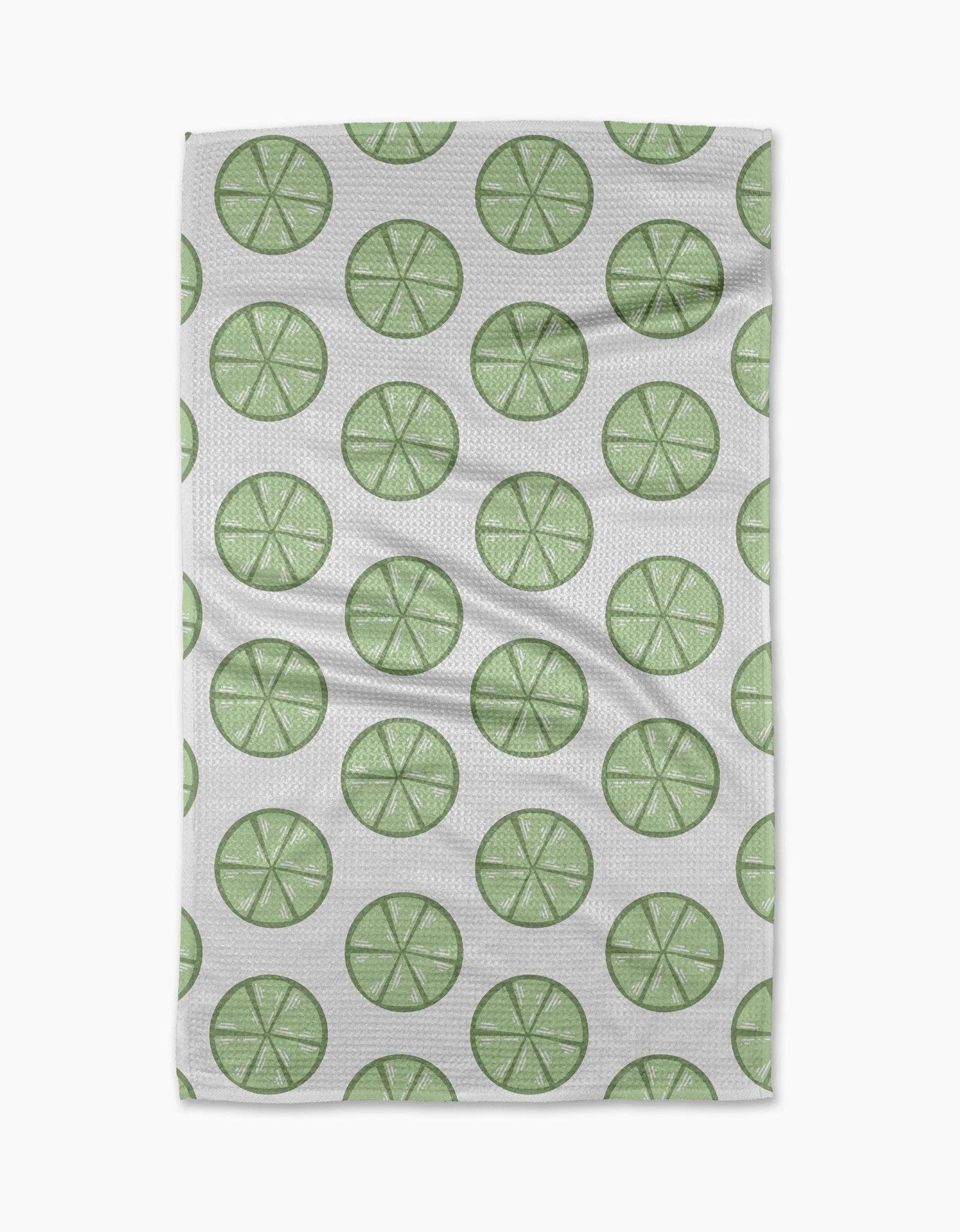 Geometry - Lime Doodles Tea Towel