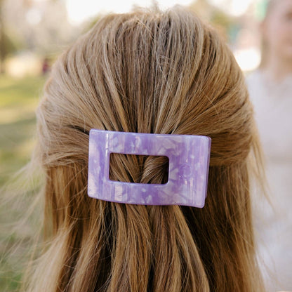 TELETIES - Flat Rectangle Hair Clip | Small | Lavender Mist
