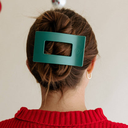 TELETIES - Flat Rectangle Hair Clip | Large | Fir Real