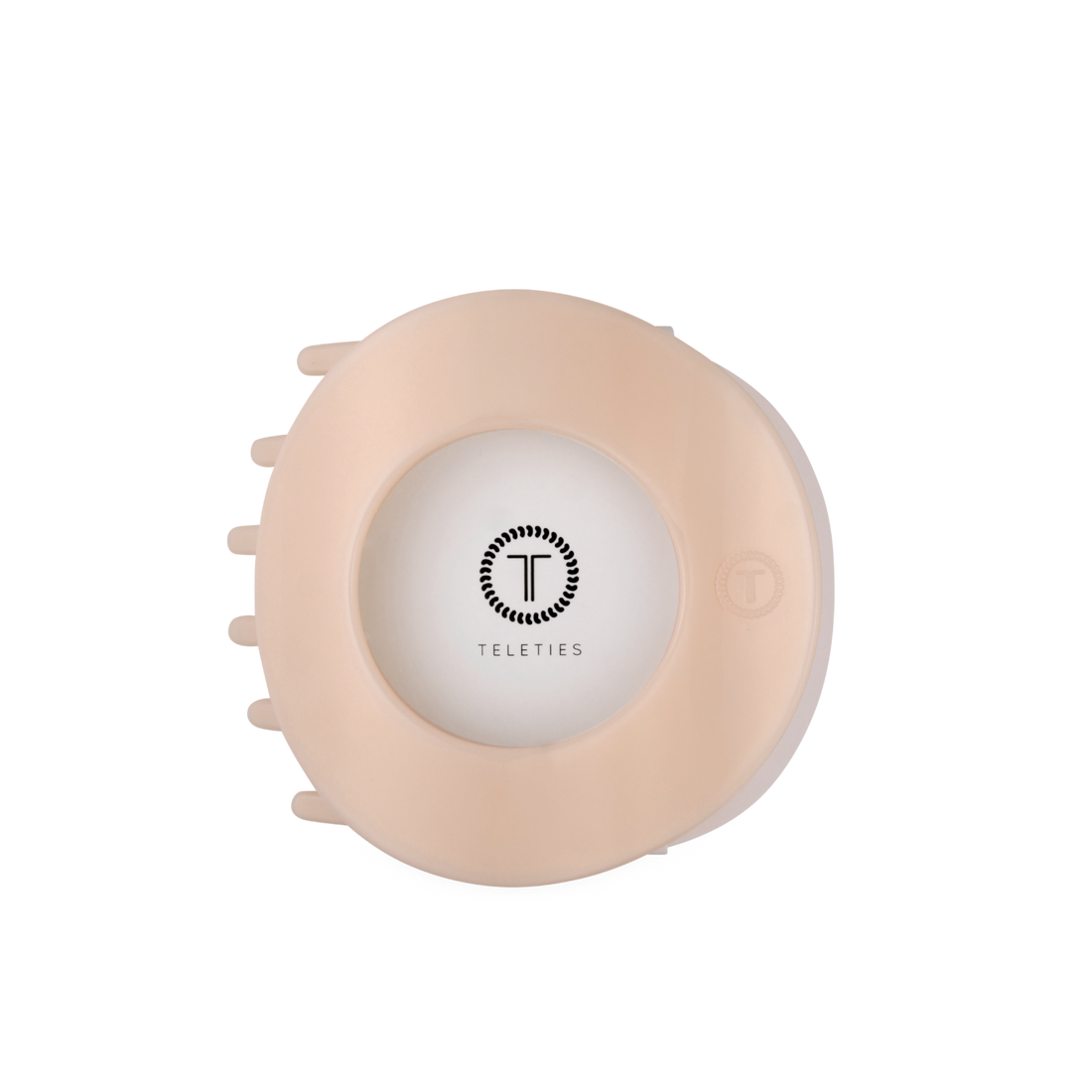 TELETIES - Almond Beige | Large | Flat Circle Hair Clip