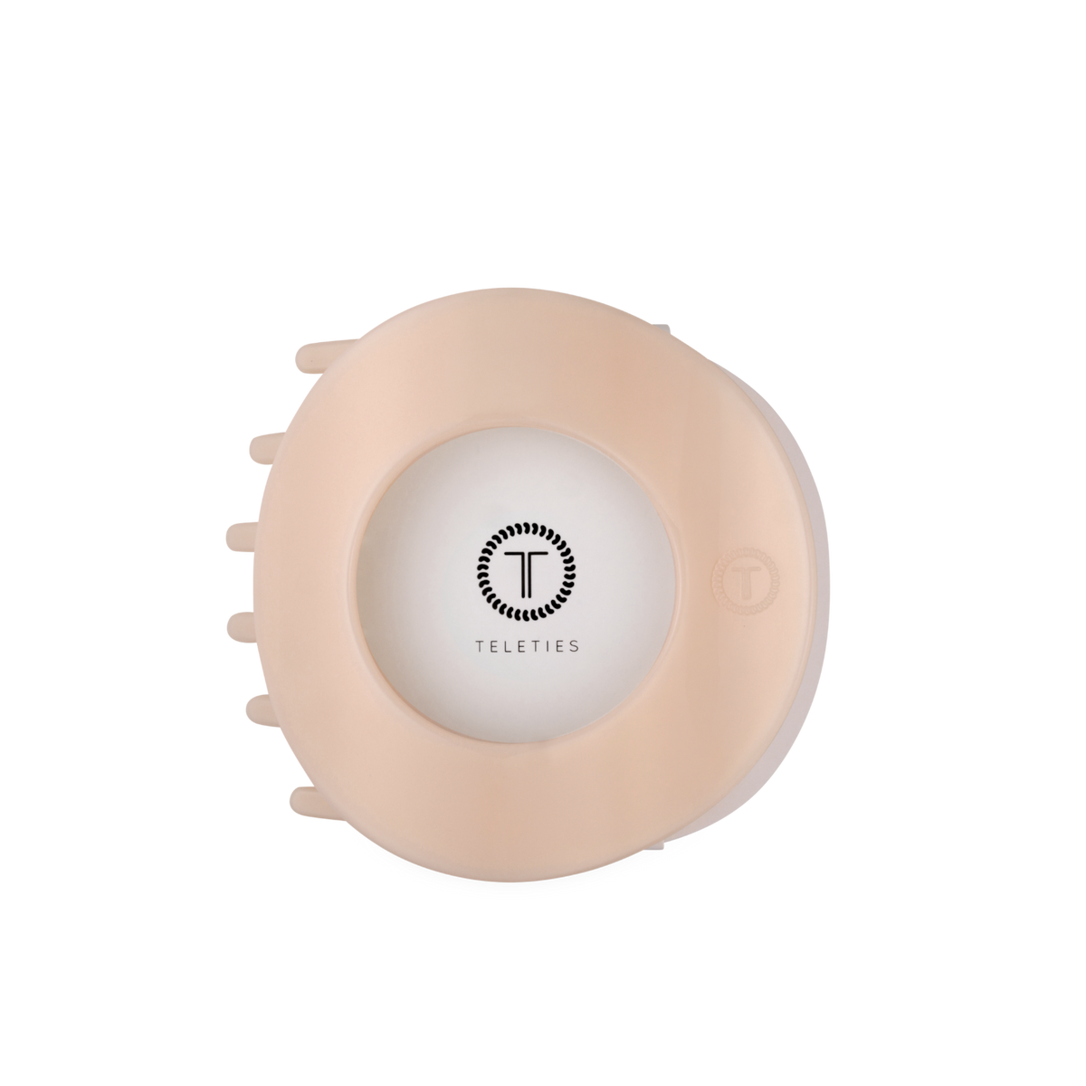 TELETIES - Almond Beige | Large | Flat Circle Hair Clip