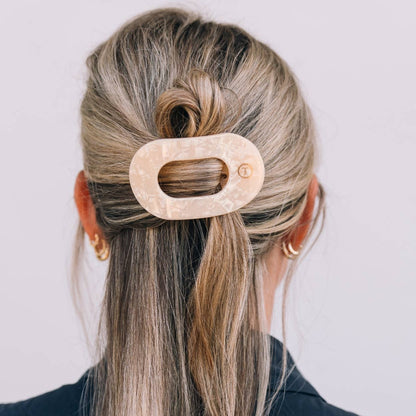 TELETIES - Flat Round Hair Clip | Small | Soft Surf