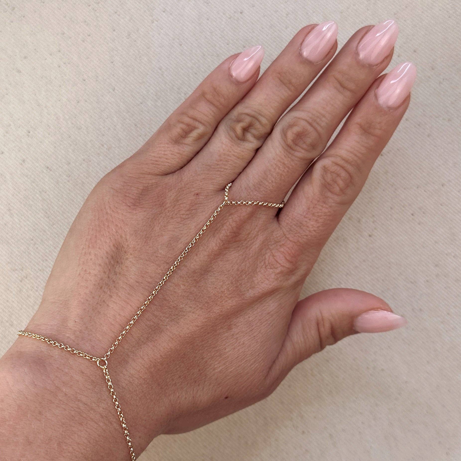 GoldFi - 18k Gold Filled Plain Rolo Link Hand Chain