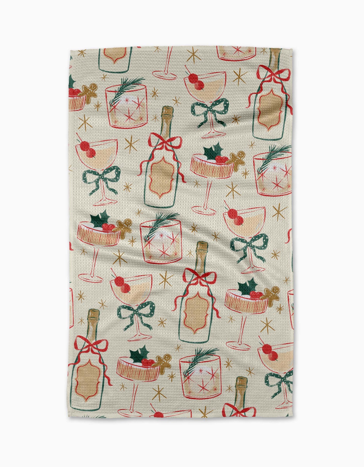 Geometry - Christmas Cocktails Tea Towel