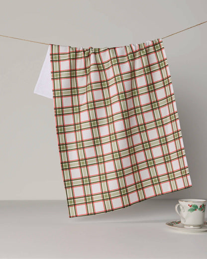 Geometry - Stocking Plaid Tea Towel - Holiday 2026