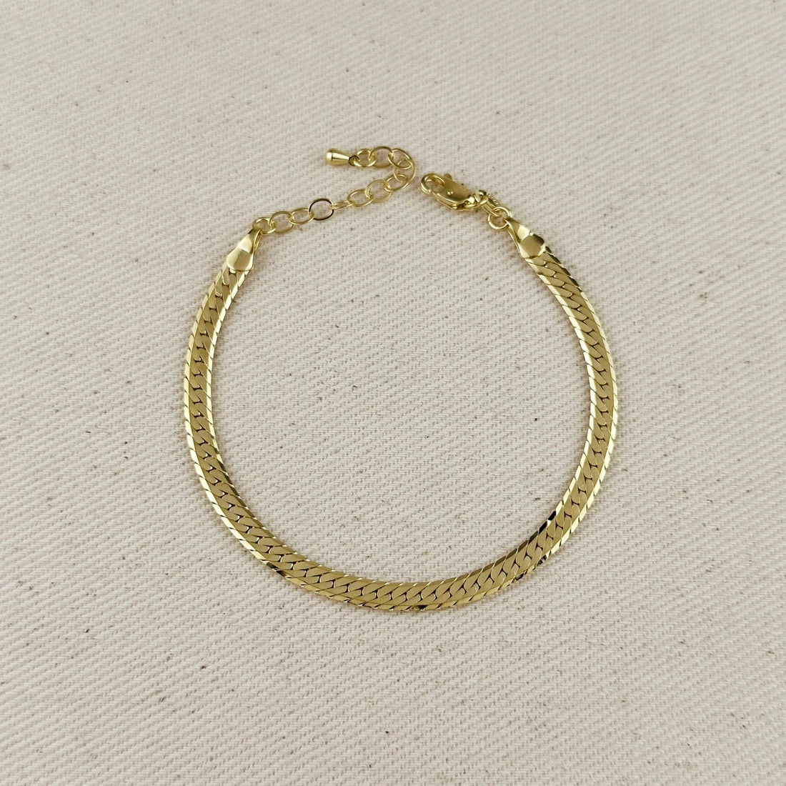 GoldFi - 18K Gold Filled Diamond Cut Herringbone Bracelet