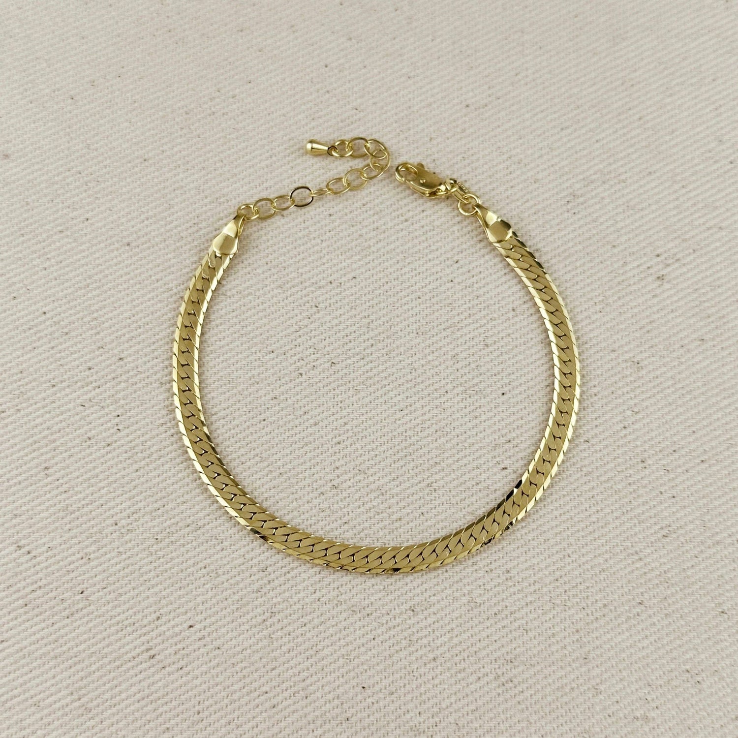 GoldFi - 18K Gold Filled Diamond Cut Herringbone Bracelet
