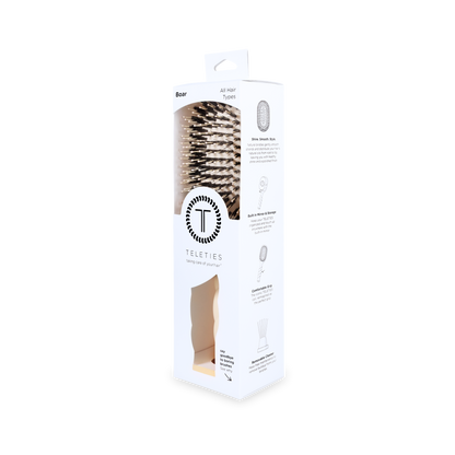 TELETIES - Boar Bristle Hair Brush | Tan