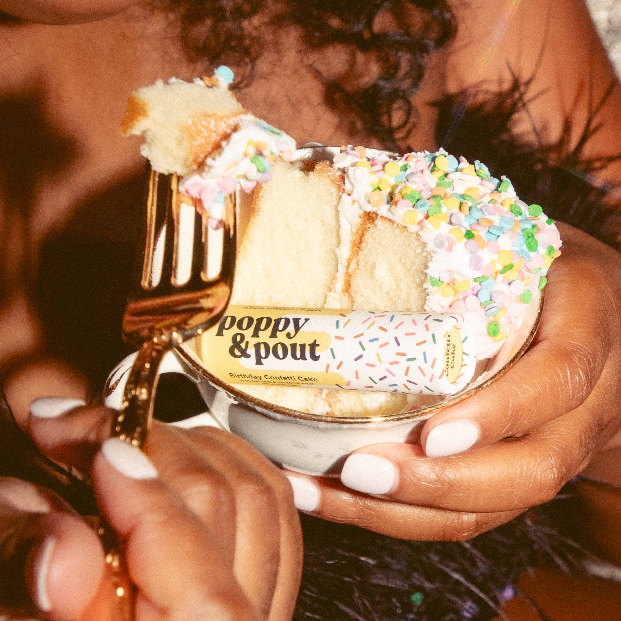 Poppy &amp; Pout - Lip Balm, Birthday Confetti Cake, Yellow