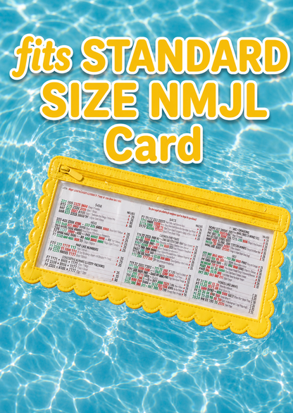 Girl Tribe Co - Splash-Proof Mahjong Card Holder for Pool Mahjong - Yellow Scallops STANDARD SIZE