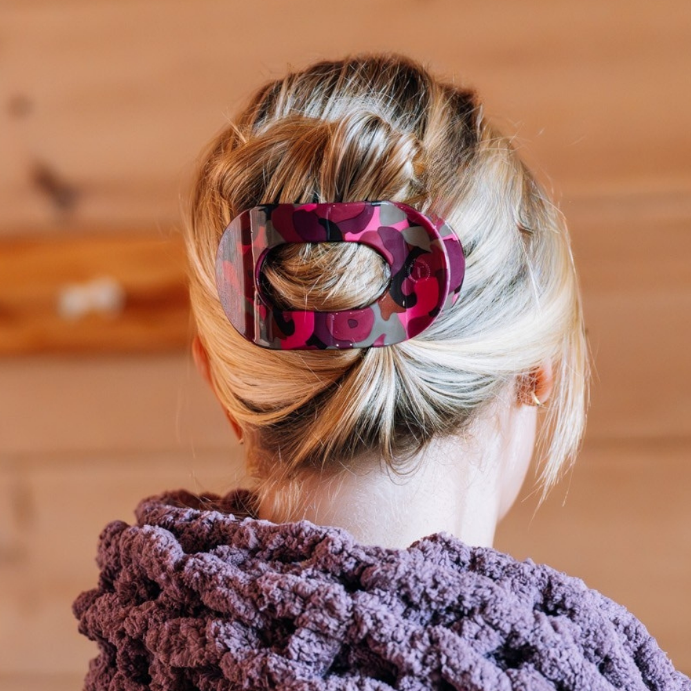 TELETIES - Garden Glam Large Flat Round Hair Clip