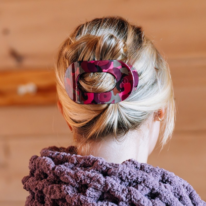 TELETIES - Garden Glam Large Flat Round Hair Clip