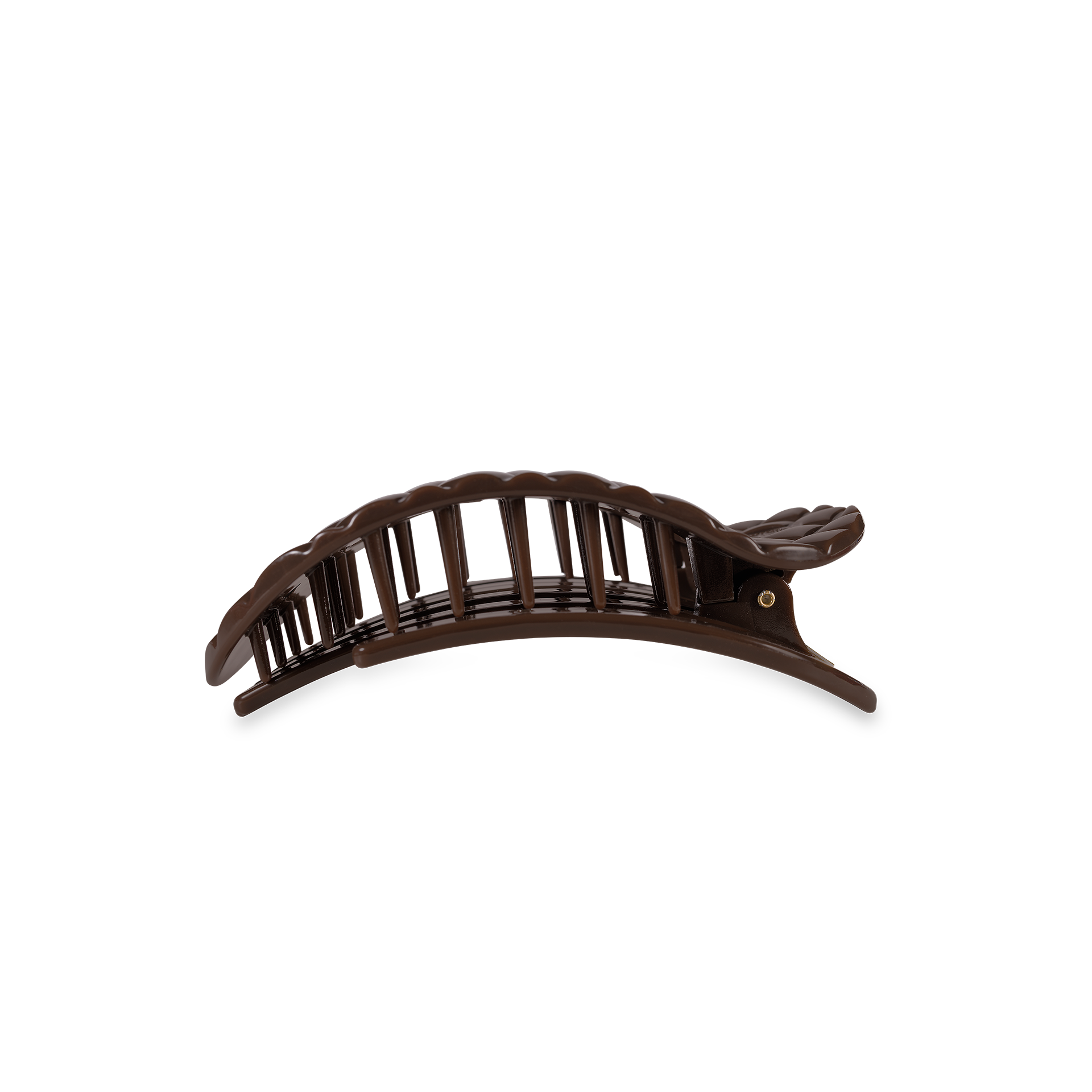 TELETIES - Flat Round Hair Clip | Small | Truly Taupe Quilted