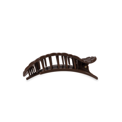 TELETIES - Flat Round Hair Clip | Small | Truly Taupe Quilted