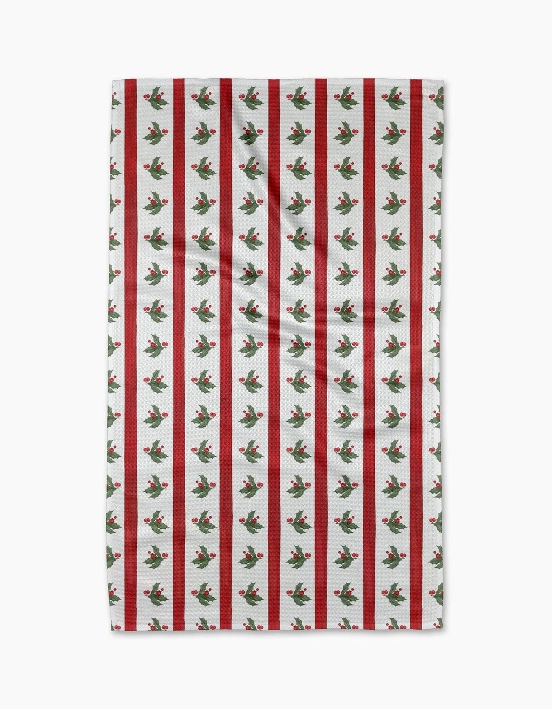 Geometry - Christmas Holly Stripe Tea Towel
