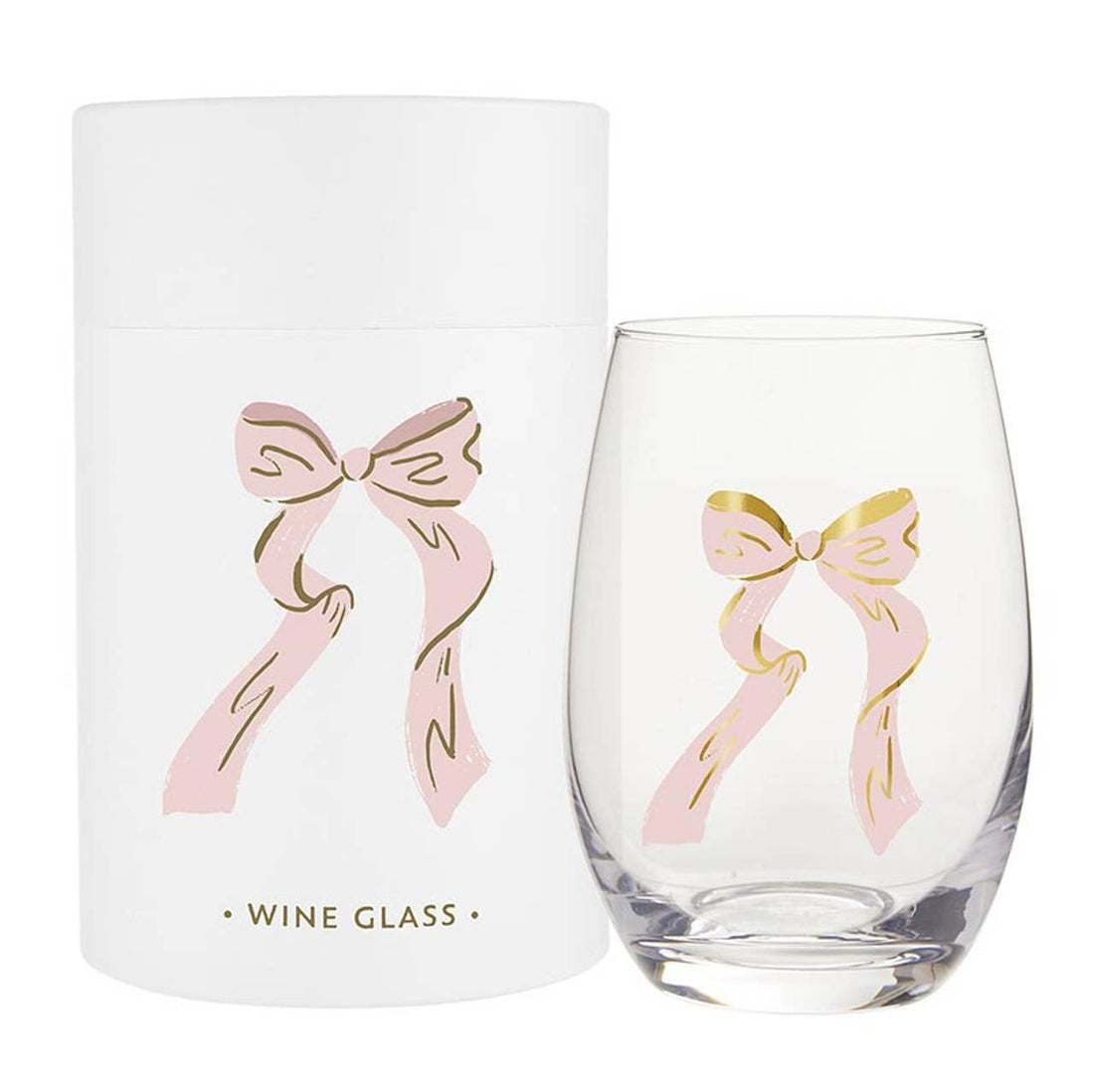 Santa Barbara Design Studio by Creative Brands - Stemless Wine Glass - Pink Bow