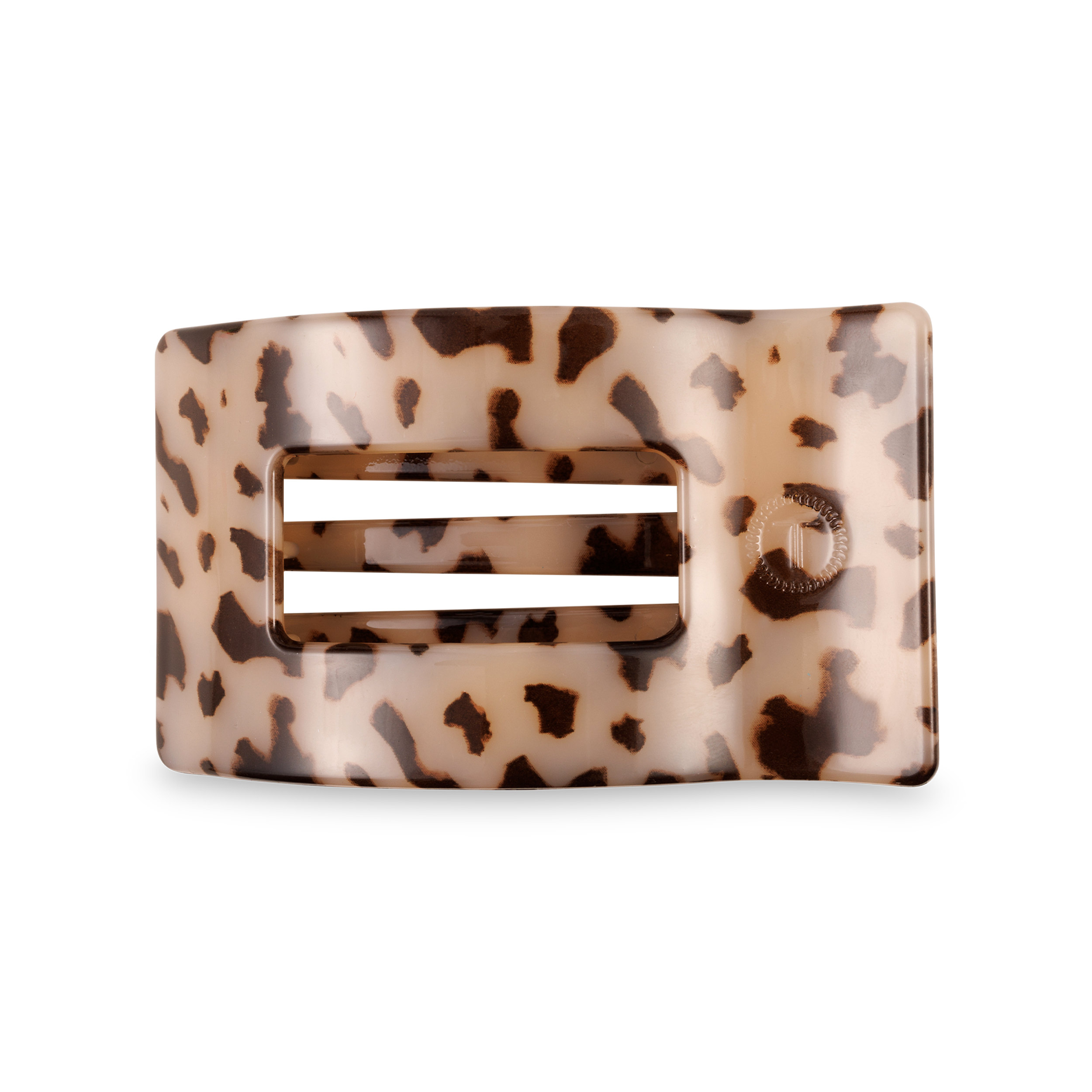 TELETIES - Flat Rectangle Hair Clip | Medium | Blonde Tortoise
