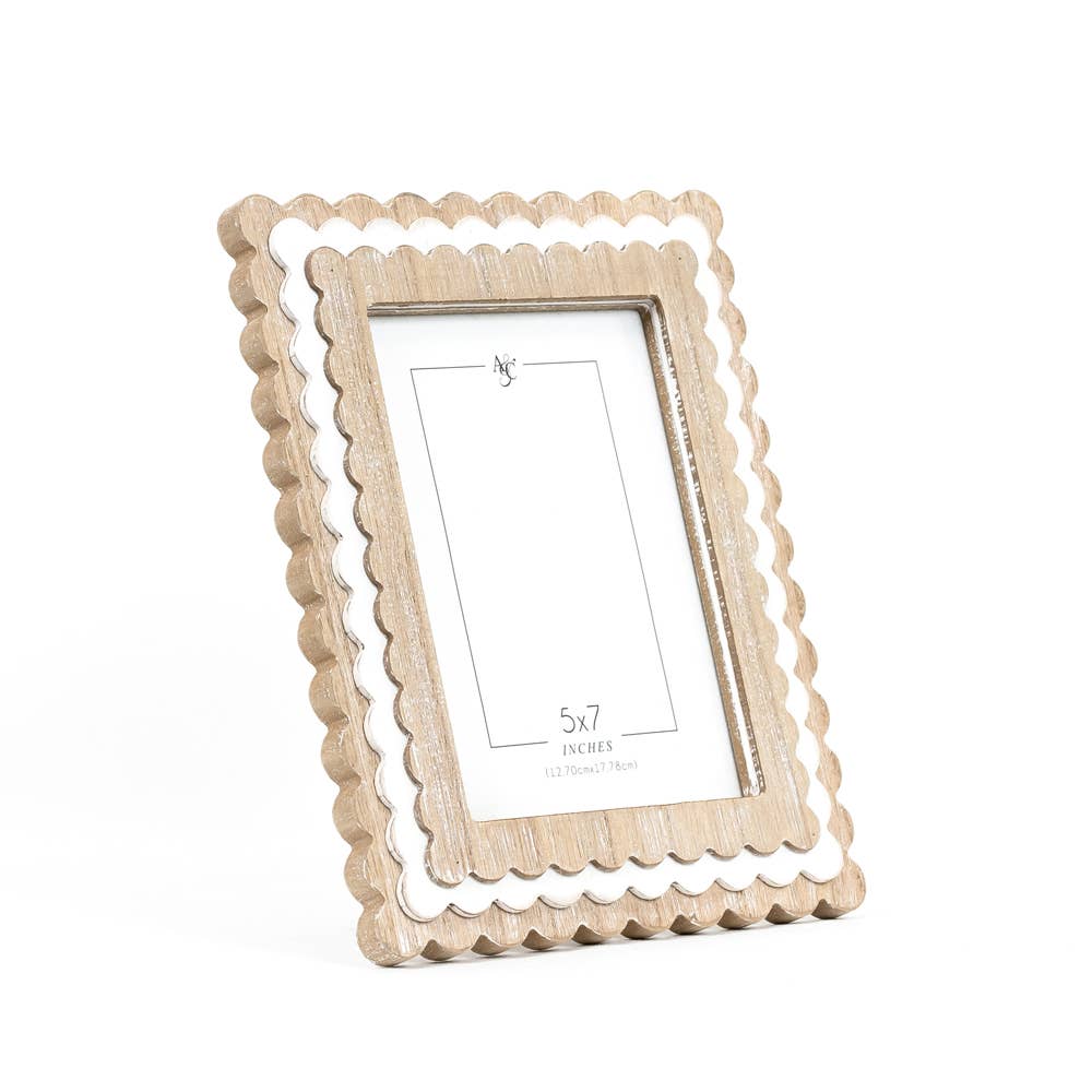Adams &amp; Co. Wood Photo Frame Scallop 5x7