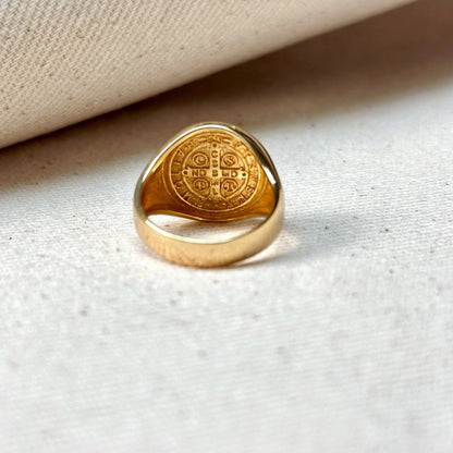GoldFi - 18k Gold Filled Saint Benedict Signet Ring