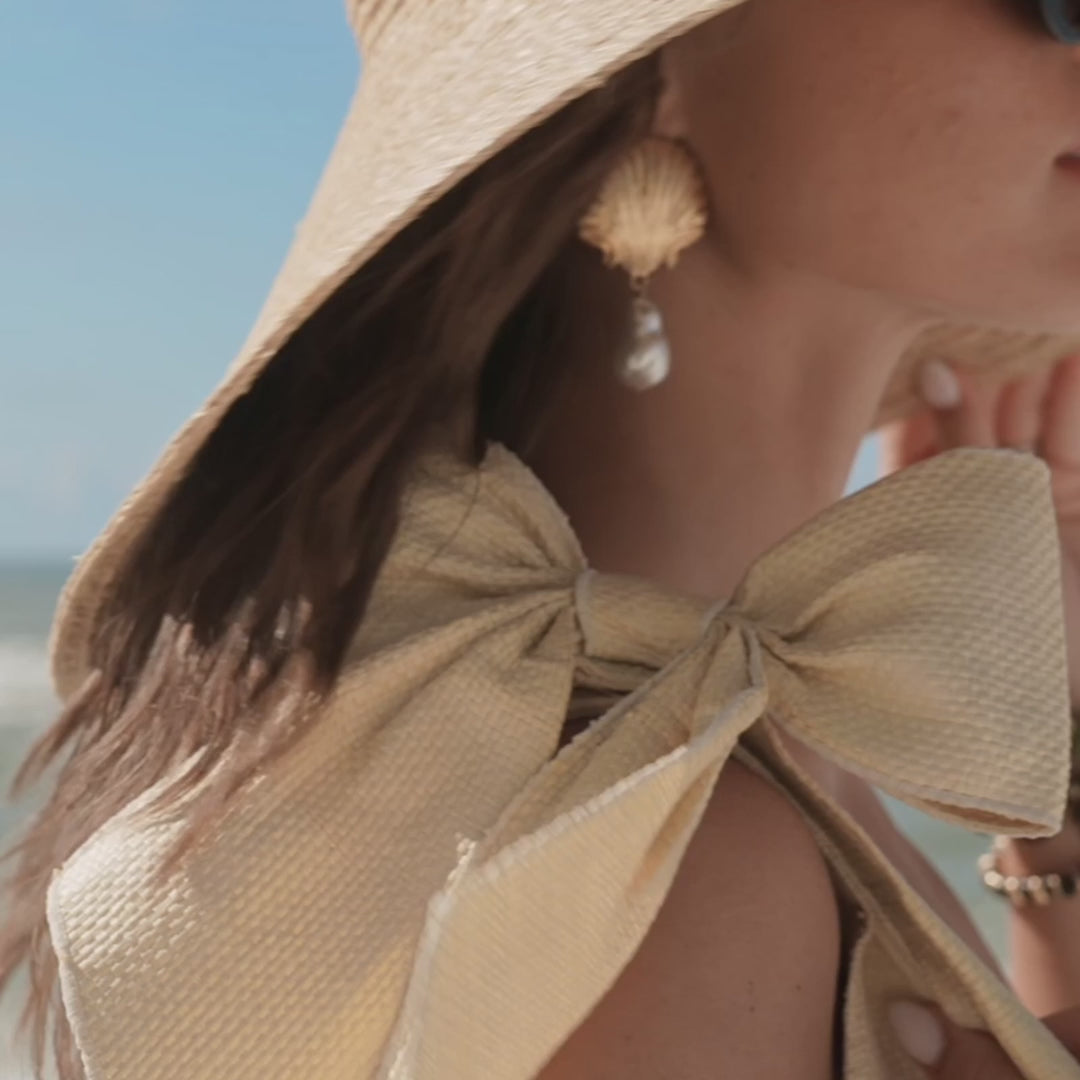 Case-Mate Jelly Bow Tote | Ecru Raffia