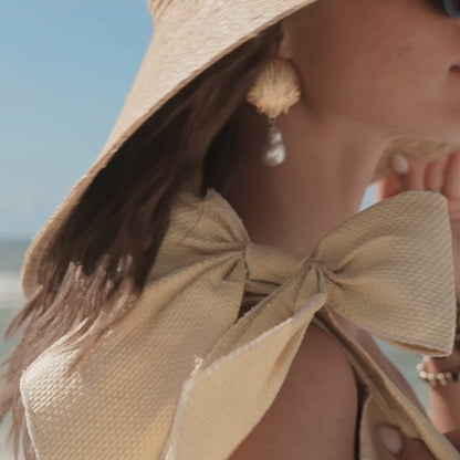 Case-Mate Jelly Bow Tote | Ecru Raffia