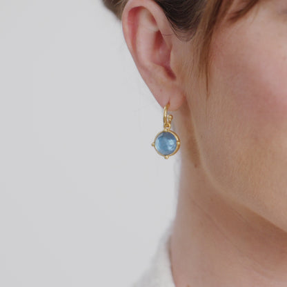 Honeybee Hoop &amp; Charm Earring- Blue