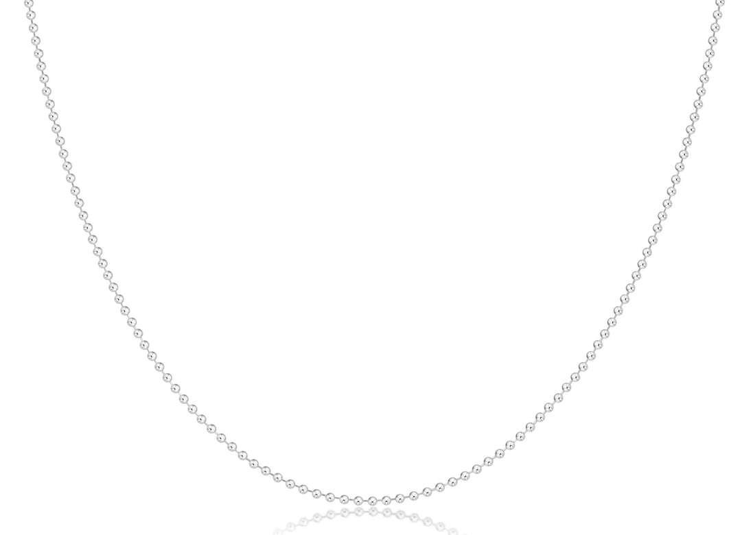 Silver Beaded Chain Choker 15"