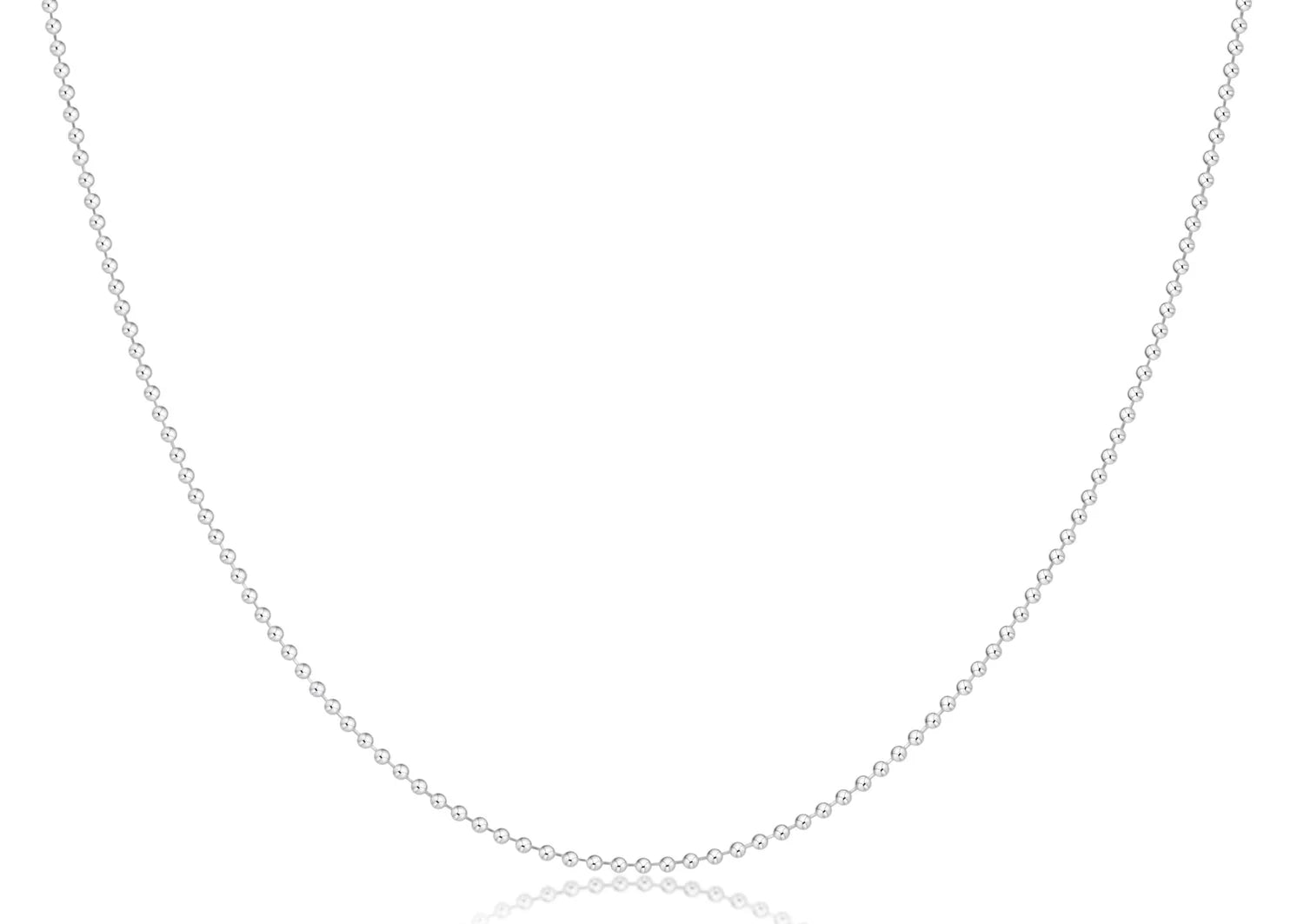 Silver Beaded Chain Choker 15"
