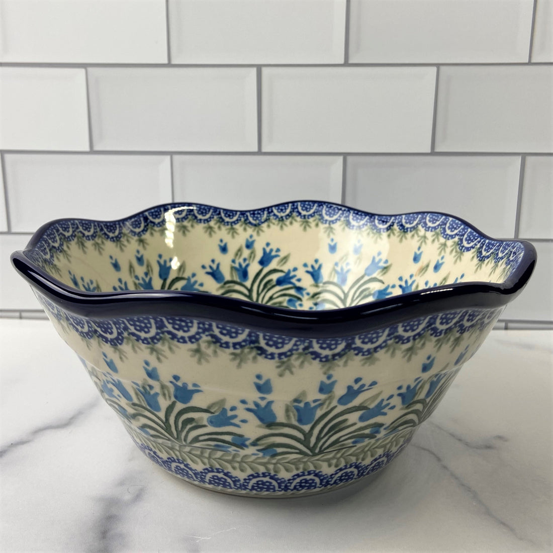 Blue Bells Wavy Edge Bowl 8&quot;