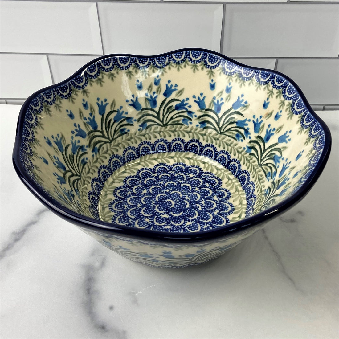 Blue Bells Wavy Edge Bowl 8&quot;