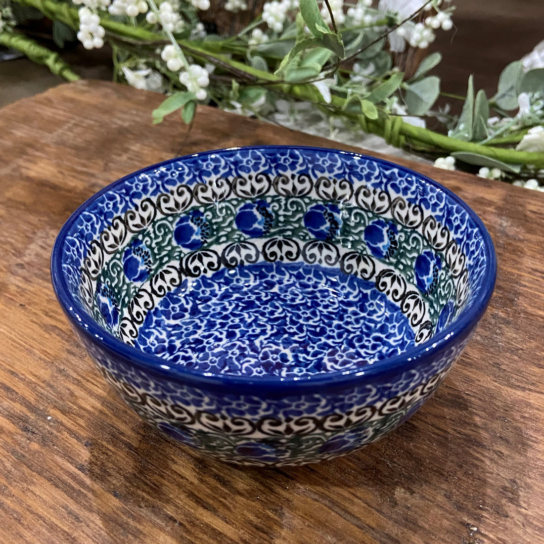 Peacock Feather Ice Cream Bowl 4.5&quot;